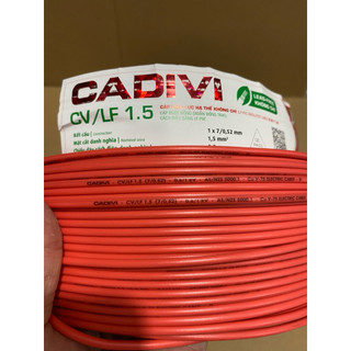   Lẻ 50 mét  Dây điện cadivi 1.5 đơn 1 lõi 7 sợi đồng bên trong CV1.5 