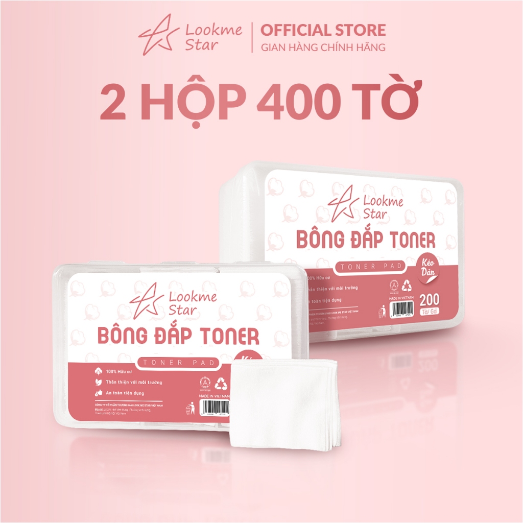 Bông Đắp Toner Lookme Star mềm mịn, không xù, không rách
