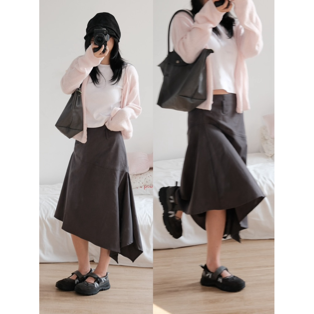 Chân váy kaki tà xéo Devy Skirt ୨୧ 𝐁𝐲 𝐄𝐢𝐠𝐡𝐭𝐞𝐞𝐧 𝐀𝐠𝐚𝐢𝐧