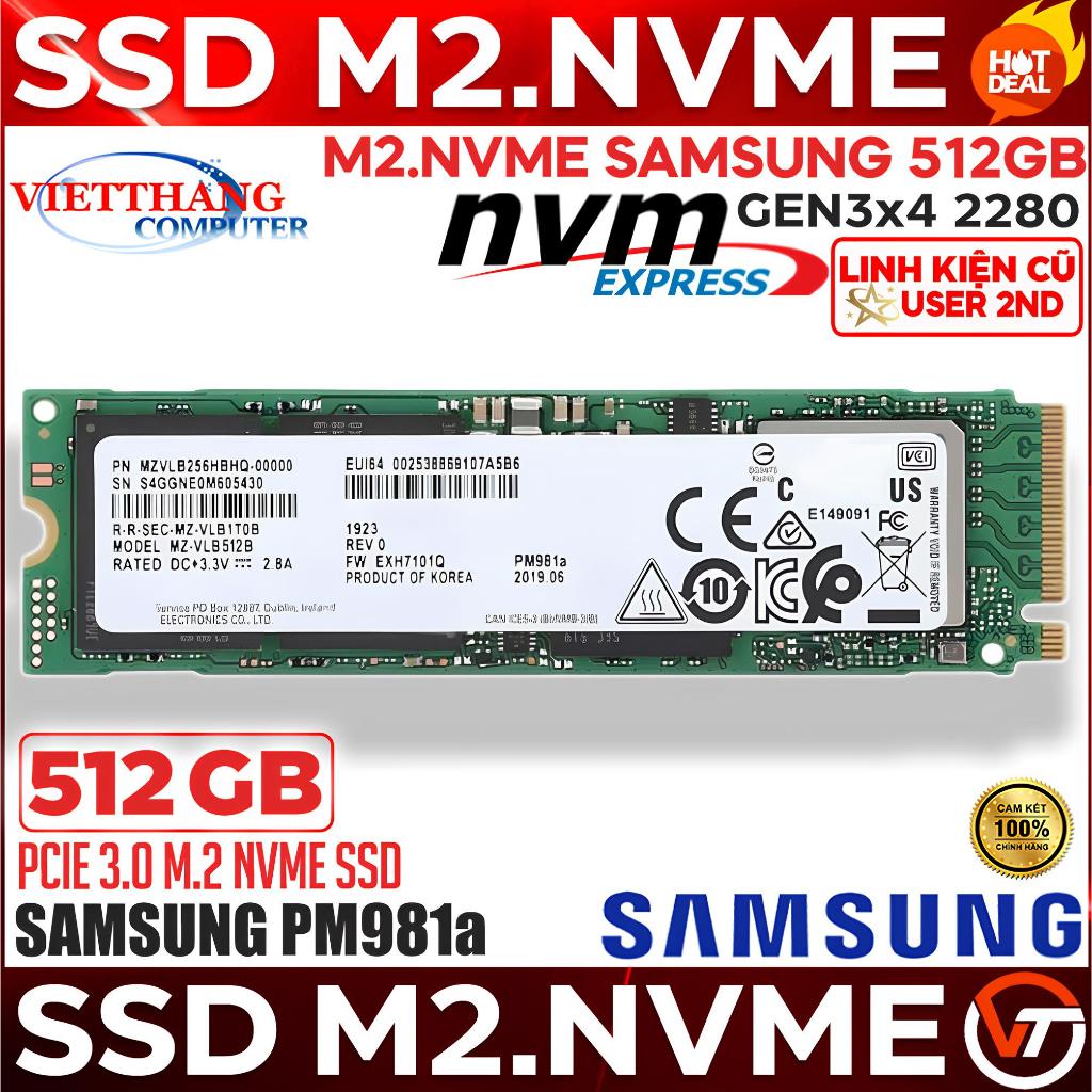 Ổ cứng SSD Samsung M2.Nvme PM981a 512GB Gen3x4 2280 siêu bền zin chuẩn xịn đẹp Good 97% ( Cũ - 2nd )