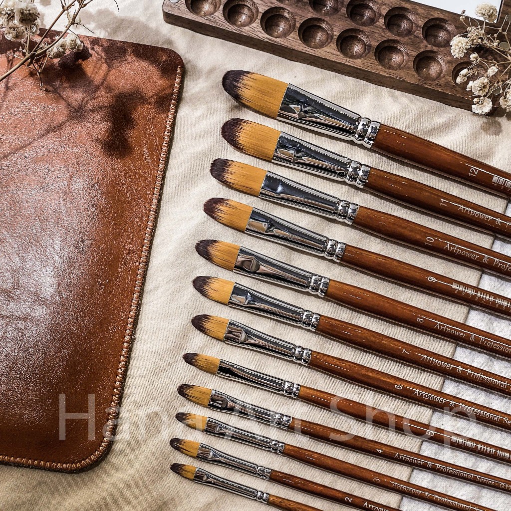 Cọ Vẽ Đầu Oval  ArtPower G1730 - Cọ đầu Lưỡi mèo Lông Nhân Tạo