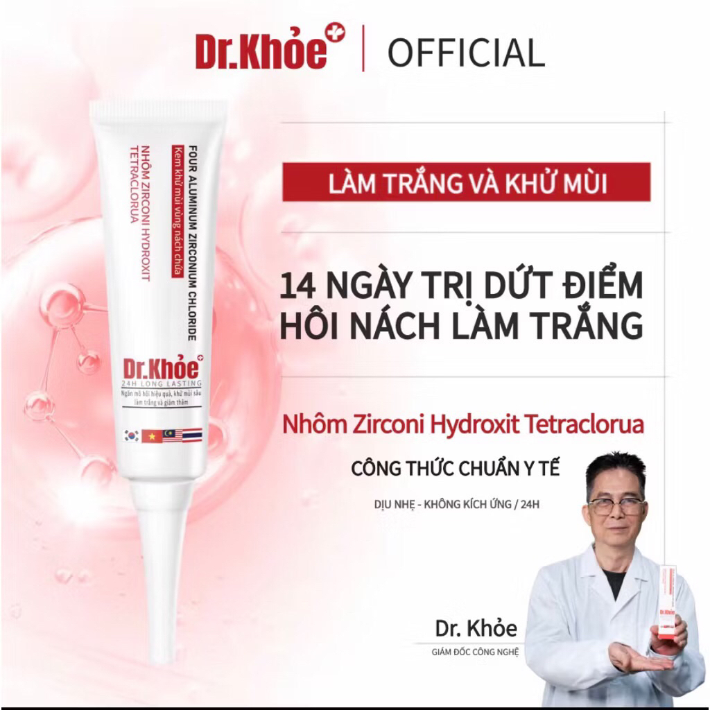 [CHÍNH HÃNG] Lăn Khử Mùi Dr. Khỏe tuýp 30g mm