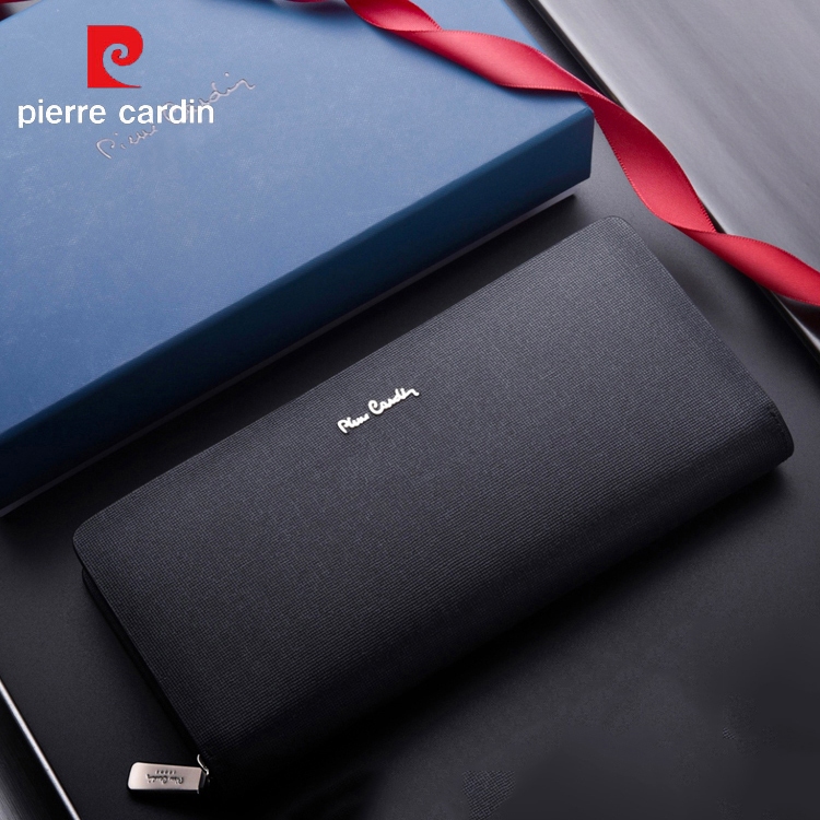 Ví dài Pierre Cardin chính hãng da bò thật ví có khóa kéo ví cầm tay nam PCJ2151