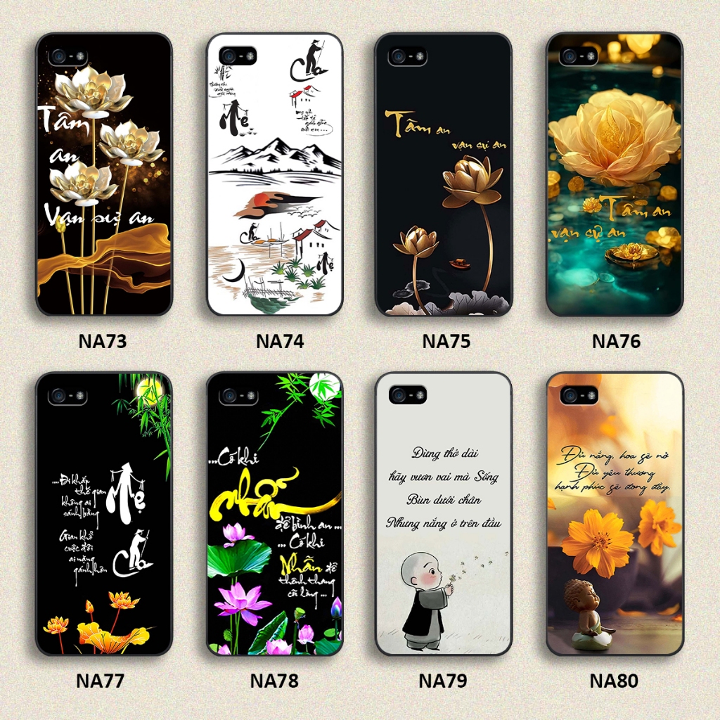 Ốp lưng Iphone 5 / 5S / 5SE / SE 2016 hình thư pháp,tâm an vạn sự an giản dị