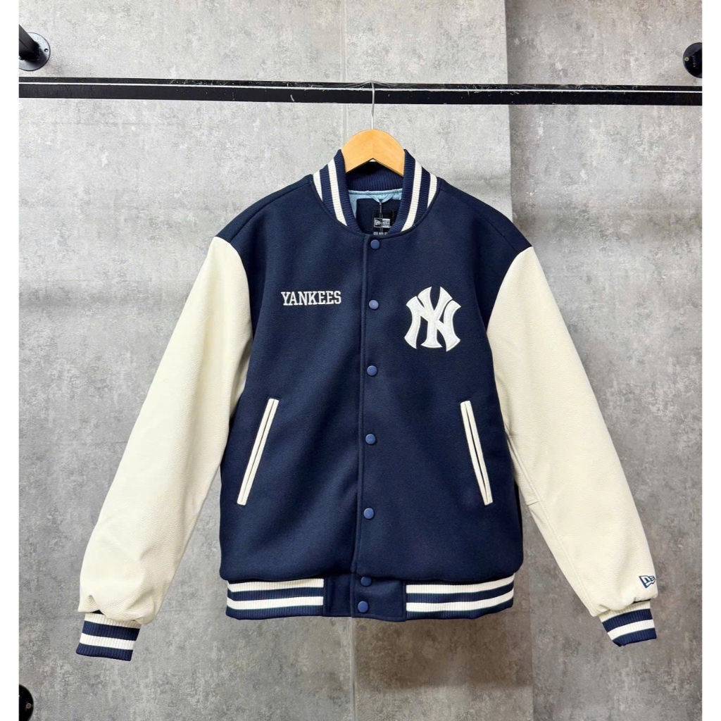 [Authentic💯] Áo Varsity New Era NY Xanh Navy * Áo Khoác New Era Bomber Jacket Chính Hãng Full Tem Ta