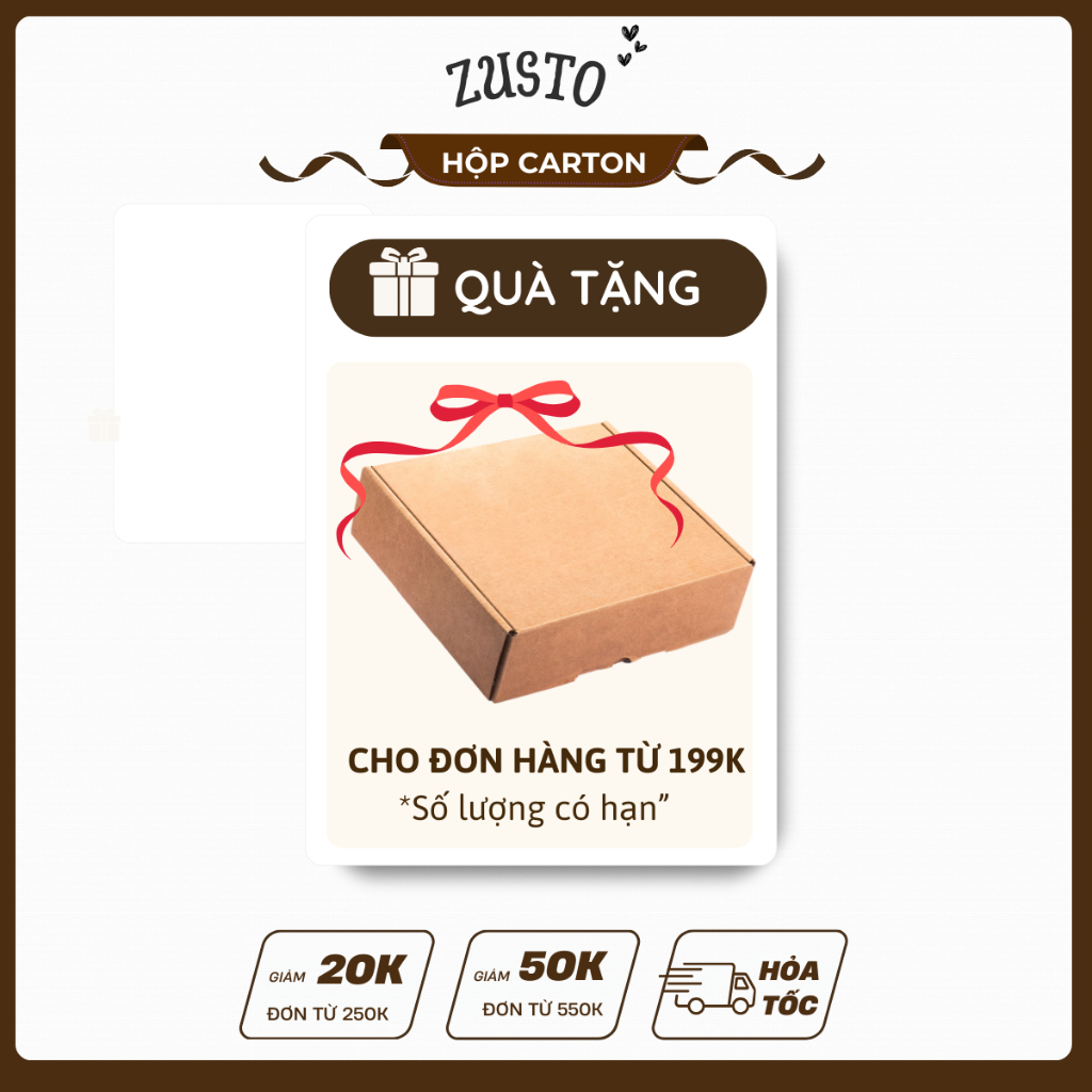 Hộp Quà Tặng Bìa Carton ZusTo, Hộp Carton Làm Quà Tặng, Hộp Giấy Box Tiện Lợi