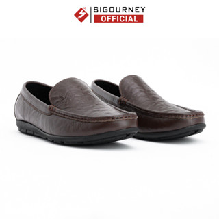 Giày lười nam da bò cao cấp dành cho giới công sở SIGOURNEY màu nâu SIG-20 bảo hành 18 tháng