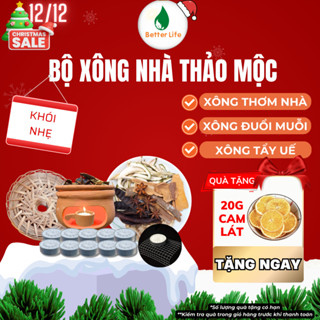  Thảo mộc xông nhà tẩy uế nguyên bộ gồm bếp 100g thảo mộc,10v nến giúp thanh tẩy nhà cửa thu hút vận may 