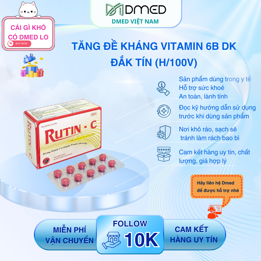 Thực phẩm hỗ trợ trị trĩ suy giãn tĩnh mạch Rutin c daktin (h/100v)