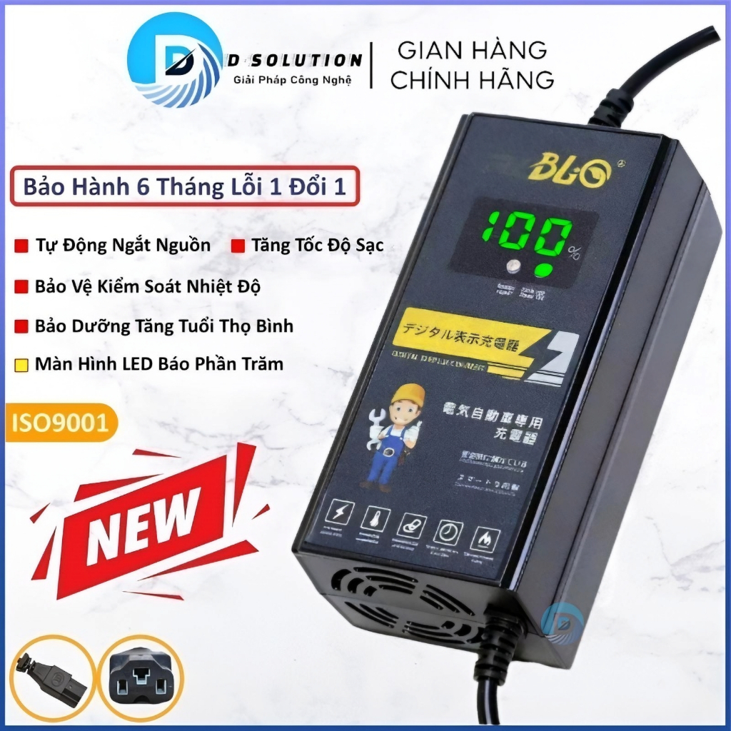 Sạc Xe Đạp Điện Xe Máy Điện 48V 60V 72V 84V [12Ah 20Ah] - Tự Ngắt Sạc Xung Chống Phồng Bình