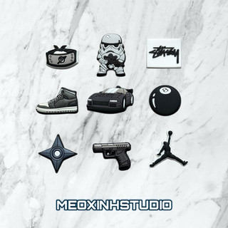 MEOXINHSTUDIO [Ảnh Thật] [Sẵn] / Set Charm Gắn Sục Nam 9 Cái, Siêu Ngầu, Đen Trắng