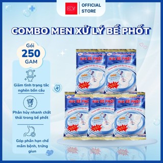  Combo 5 Gói Men Xử Lý Bể Phốt 250g Thông Tắc Khử Mùi Siêu Tiết Kiệm 