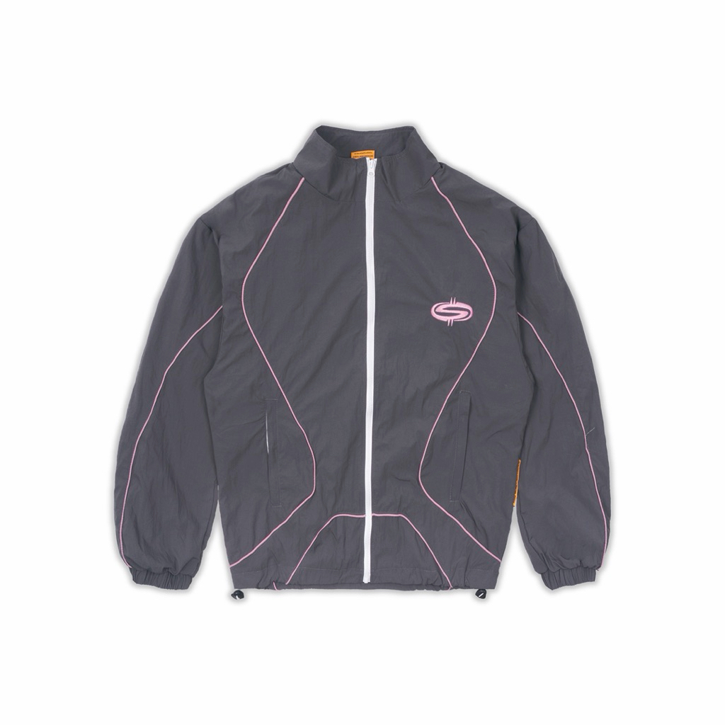 [SMAKER] Áo jacket nam nữ Local Brand, chất dù  nylon Unisex-$MAKER NYLON TRACKSUIT JACKET IN GREY