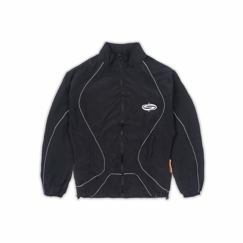 [SMAKER] Áo jacket nam nữ Local Brand, chất dù  nylon Unisex-$MAKER NYLON TRACKSUIT JACKET IN BLACK