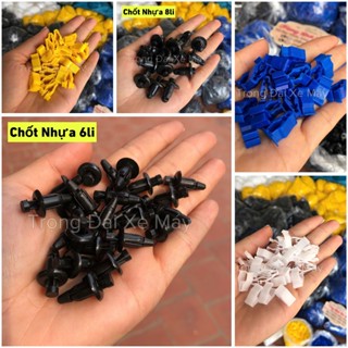 ( giá 100 cái ) Chốt Nhựa, Chốt Bấm, Kẹp Nhựa Trắng,Kẹp Nhựa Vàng,Kẹp Nhựa Xanh,Trọng Đại Xe Máy