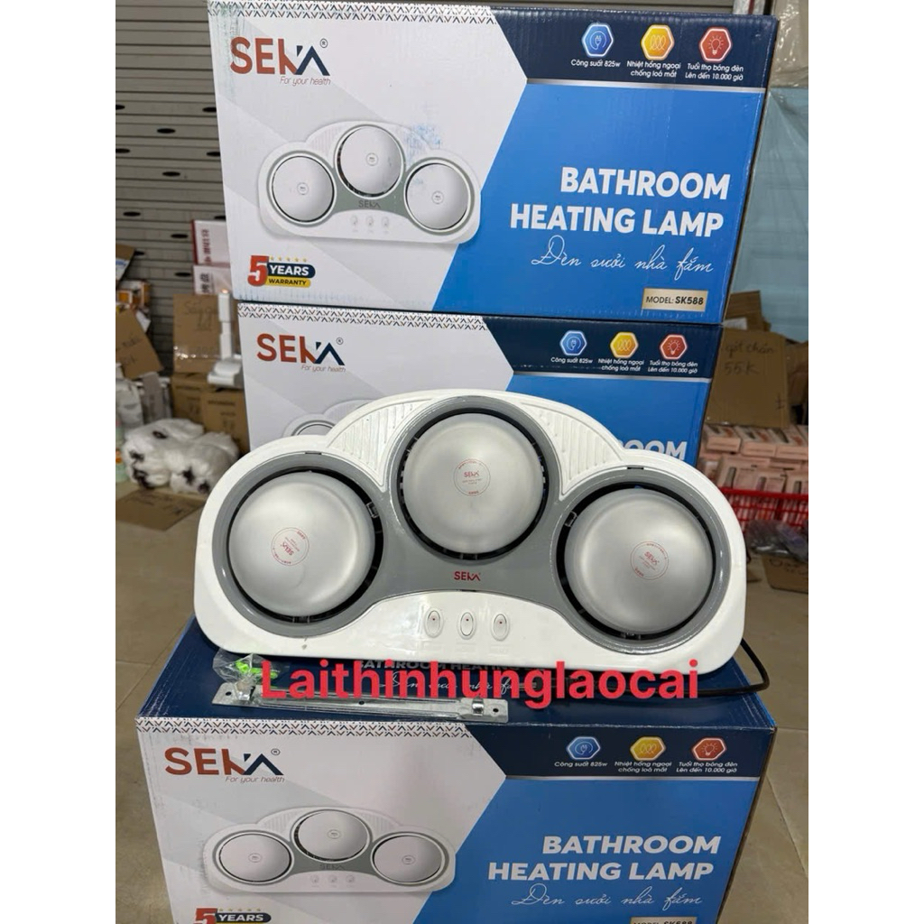 Đèn sưởi nhà tắm SEKA-SK588-3 bóng phủ bạc nano