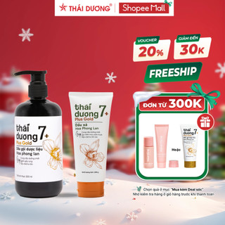  Cặp Dầu gội xả thảo dược Thái Dương 7 Plus Gold 500ml  250ml - Sao Thái Dương 