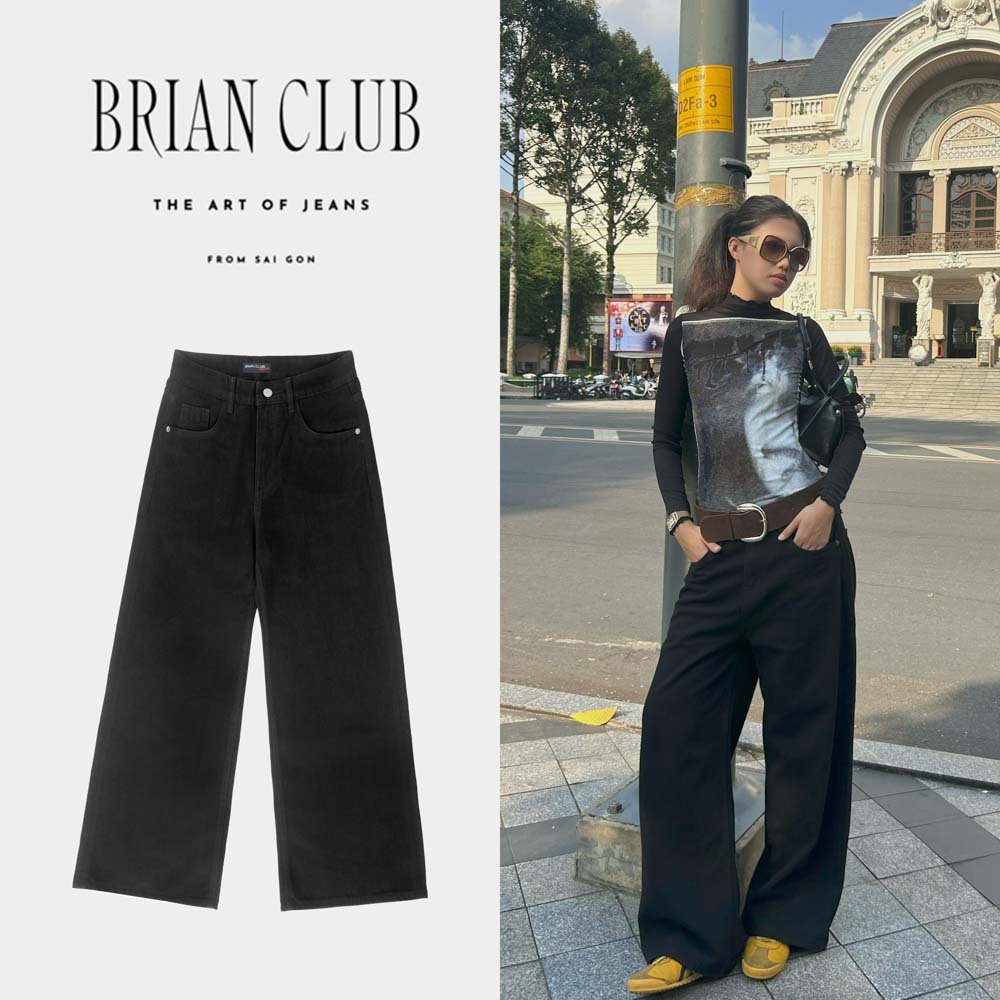 [Hàng Mới Về] BLACK JEANS BRIAN CLUB-Quần Jeans Dài Ống Suông Màu Đen Tuyền Form Unisex Menswear Pho