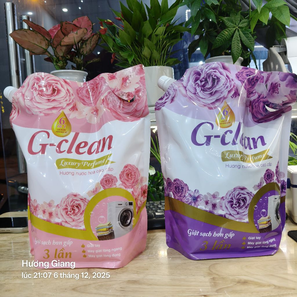 Nước giặt + xả 2in1 cao cấp G-clean 3kg siêu sạch, siêu nhiều bọt, siêu thơm hương thơm nước hoa