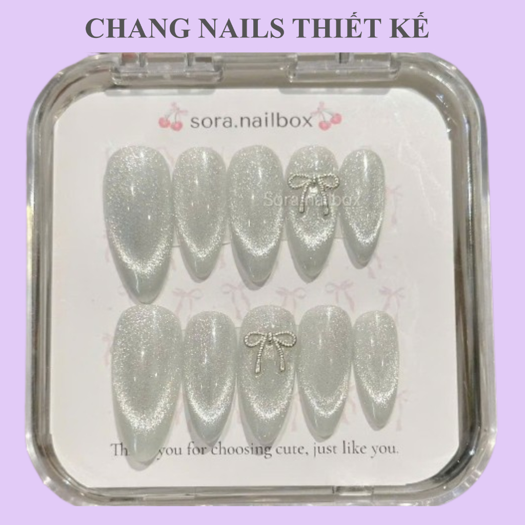 Nail box mắt mèo ánh trăng S103 màu bạc nail box chụp ảnh kỉ yếu - Chang nails xinh