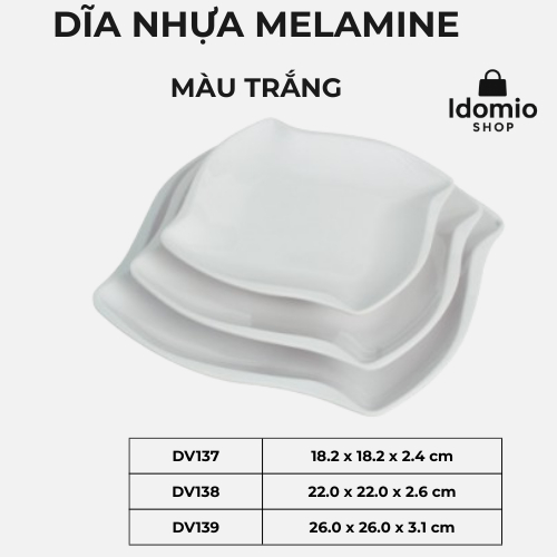 Dĩa Nhựa Melamine Màu Trắng