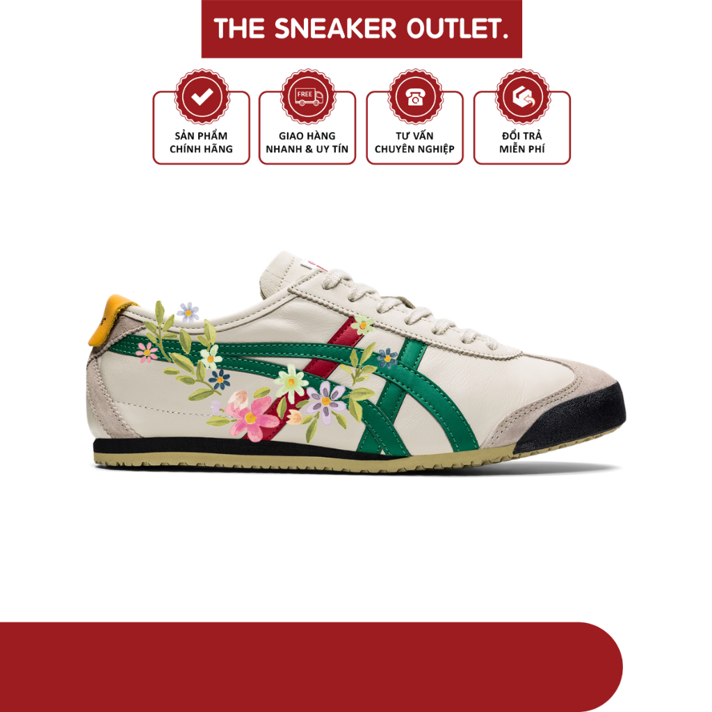 [ CHÍNH HÃNG ] Giày Onitsuka Tiger Mexico 66 'Cream Green Red' - The Sneaker Outlet