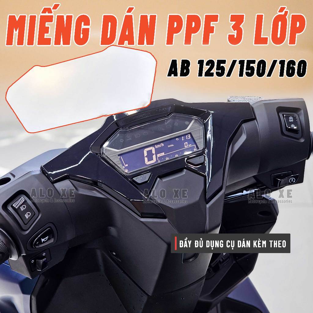[AB 2020-2026] Miếng dán PPF cao cấp 3 lớp bảo vệ mặt Đồng Hồ xe  AB 2026 và AB 125/150/160 2020-202