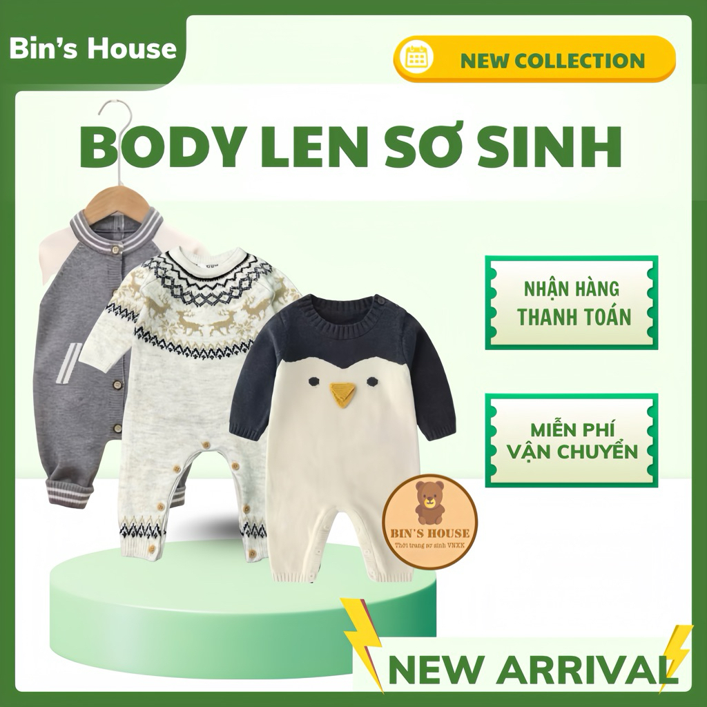 Body len cho bé sz Newborn-24M