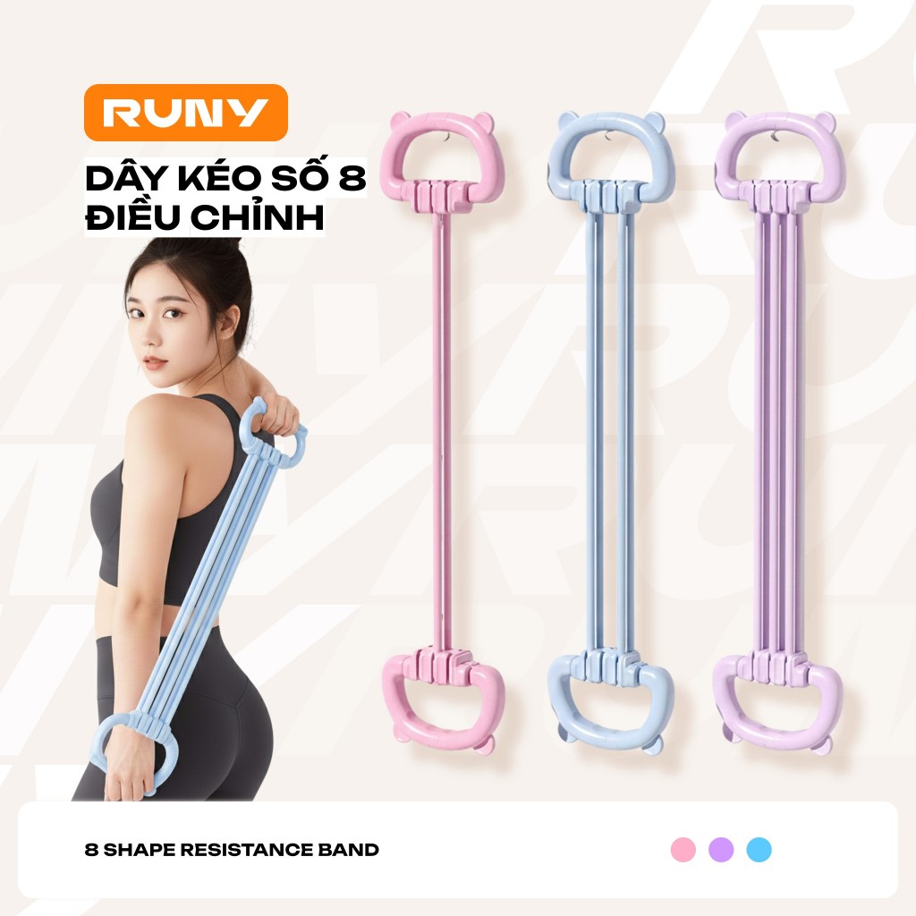 Dây Kháng Lực Số 8 Tai Mèo - Tập Vai Lưng - 6 Cấp Độ 15-90lbs