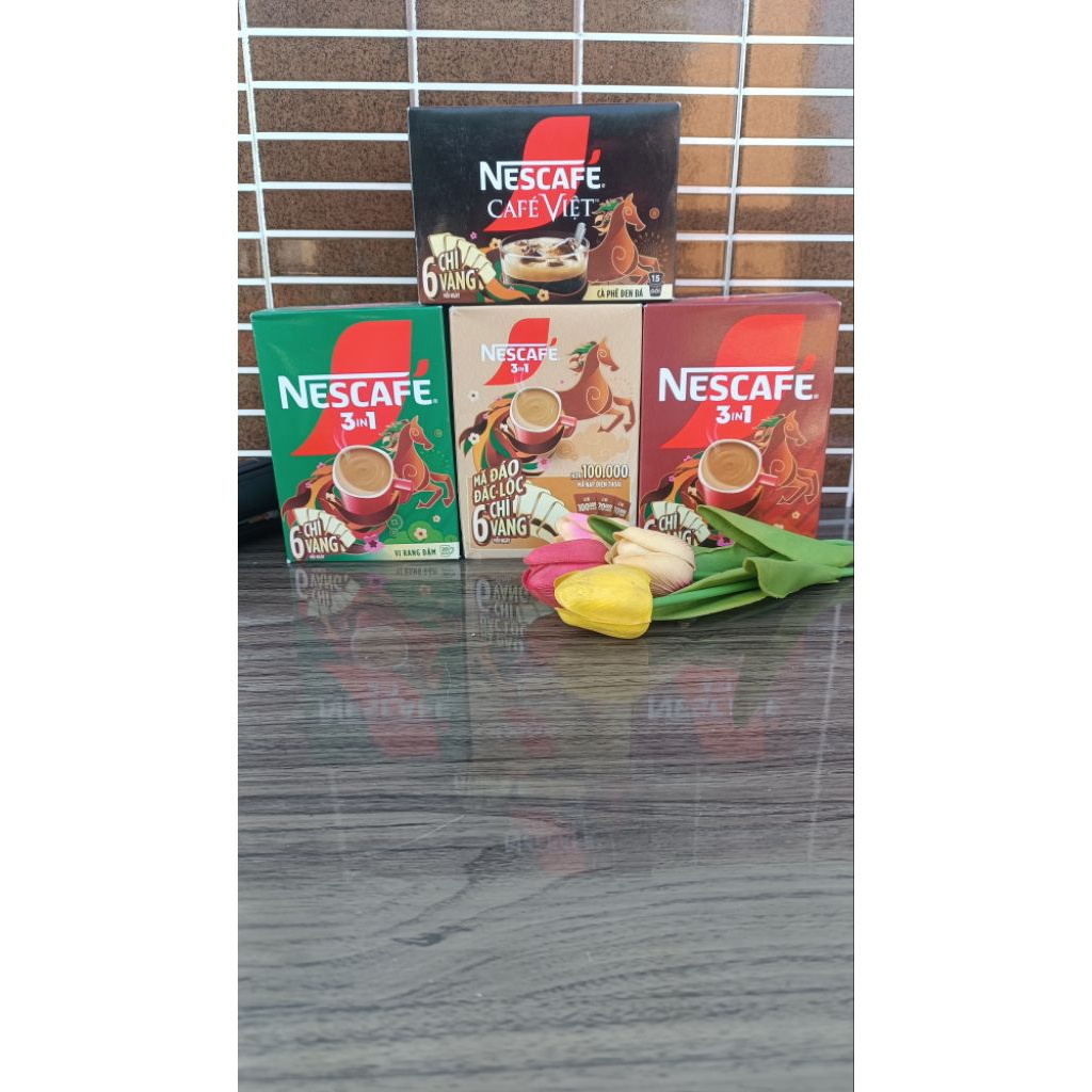 Nescafe hộp xanh _ đỏ _ đen _ kem sữa hàng mẫu Xuân 2026 ( có trúng thưởng)