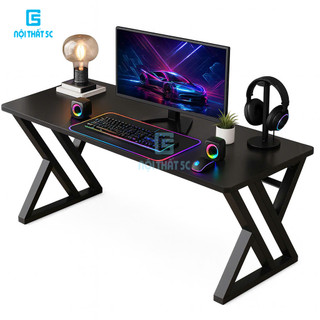 Bàn gaming bàn làm việc Double X Nội Thất 5C chân sắt hộp sơn tĩnh điện 2x4cm mặt gỗ công nghiệp mdf phủ melamine 
