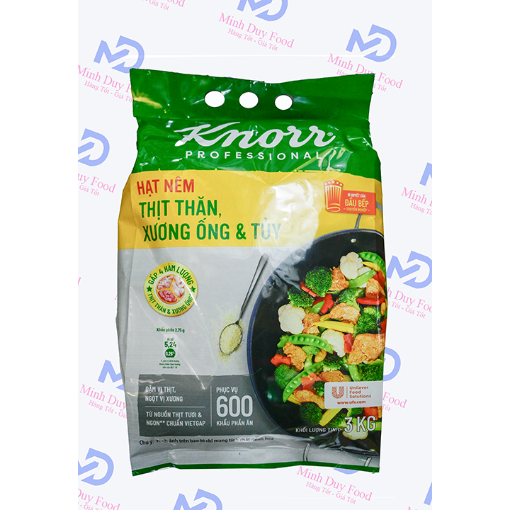 Hạt Nêm Knorr Thịt Thăn Xương Ống & Tủy 3kg – Đậm Đà Chuẩn Quán – Nêm Canh Xào Kho