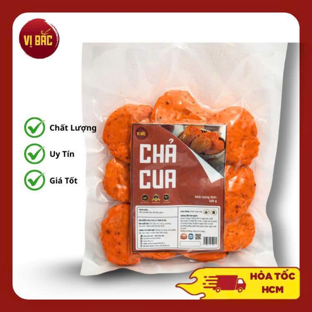 [Hỏa tốc] Chả Cua Vị Bắc (bịch 1kg) - Chả Cua Ngon Giòn, Thơm Lừng, Dễ Dàng Chiên, Thưởng Thức Ngay 