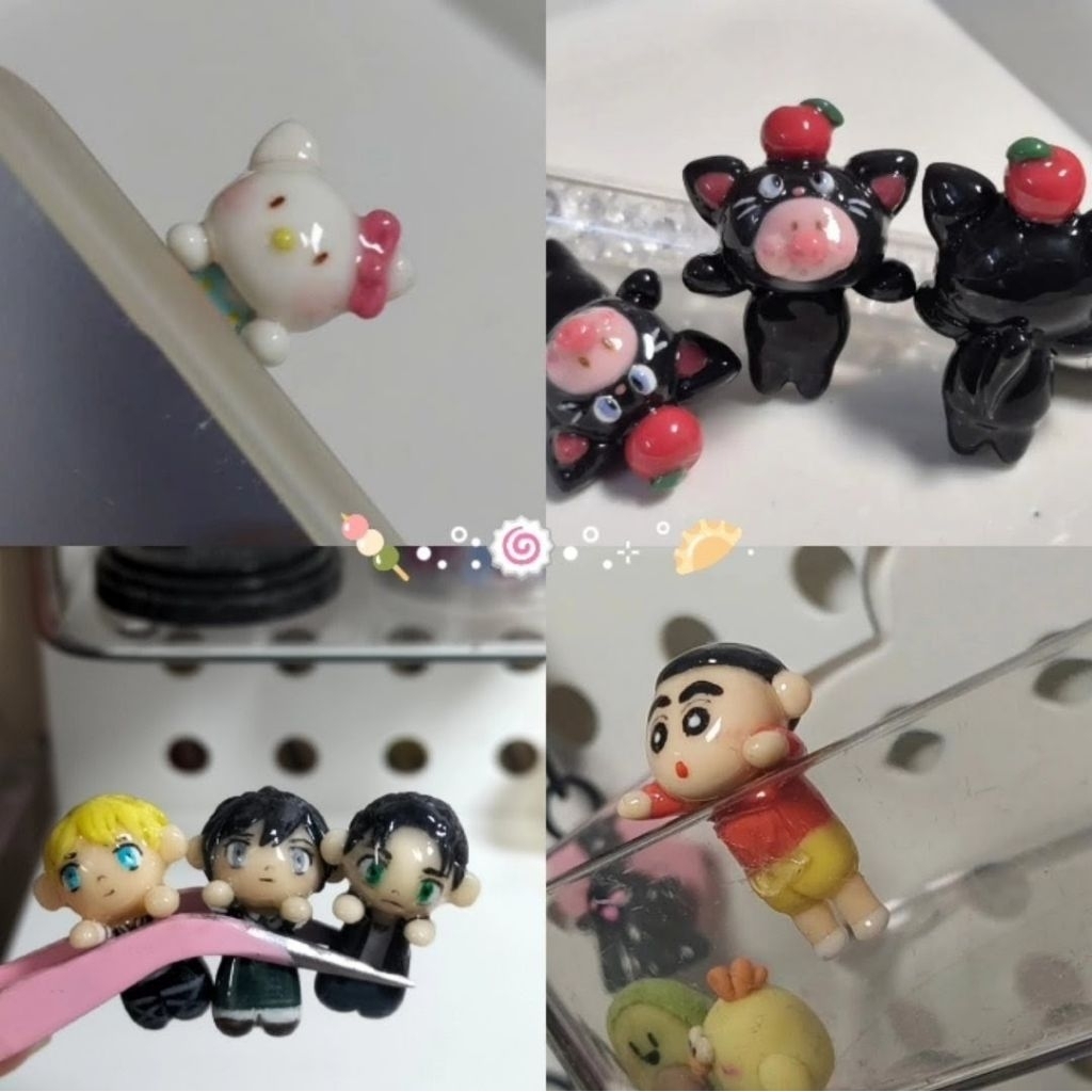 [Theo yêu cầu] Phone hippers mini (có làm size to) bằng đất sét.