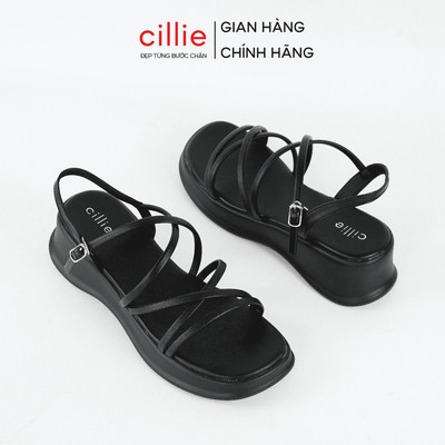 Cillie Dép Sandal Bánh Mì Nữ Đế Xuồng Cao 5cm Có Lớp Đệm Lót Êm Chân Quai Dây Mành Thanh Lịch