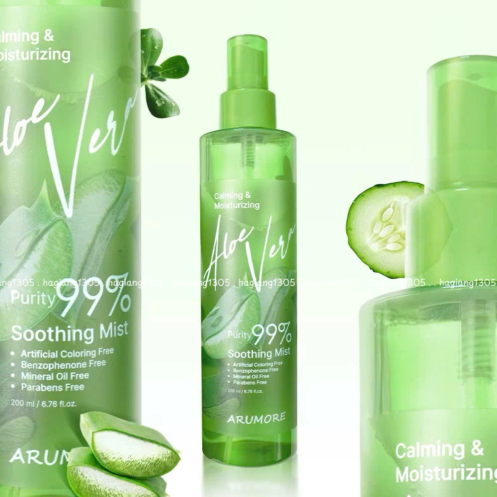 Xịt Khoáng Lô Hội Arumore Aloe Vera Soothing Mist Dưỡng Ẩm Và Làm Dịu Da 200ml | BigBuy360 - bigbuy360.vn