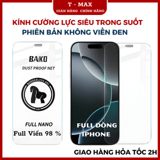  Kính cường lực không viền đen trong suốt phủ nano full màn hình cho iphone 17 16 15 14 13 12 11 Pro Max 
