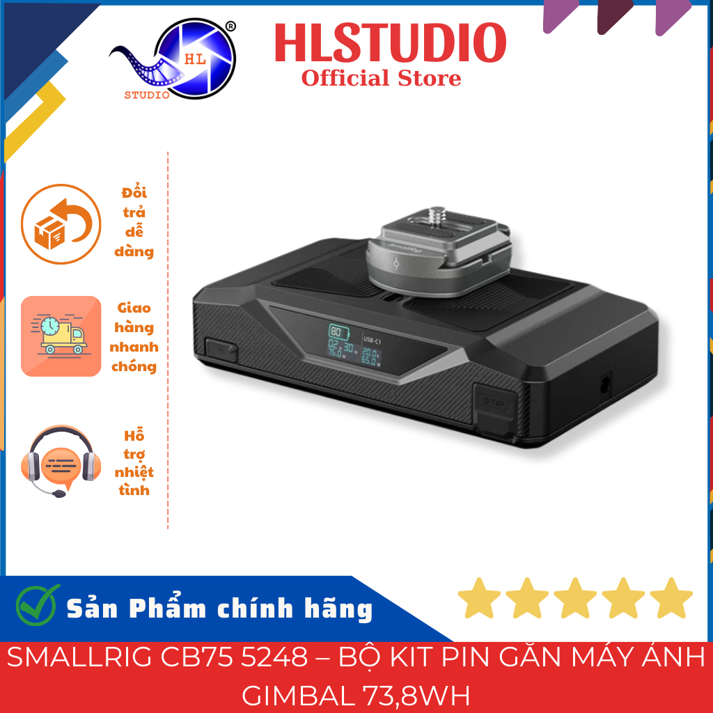 SmallRig CB75 5248 - Kit Pin Gimbal 73.8Wh 20000mAh LG Cells HL Studio