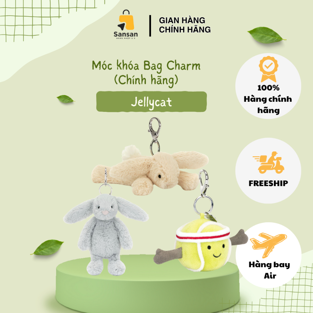 Móc khóa Jellycat Bag Charm - Mỹ