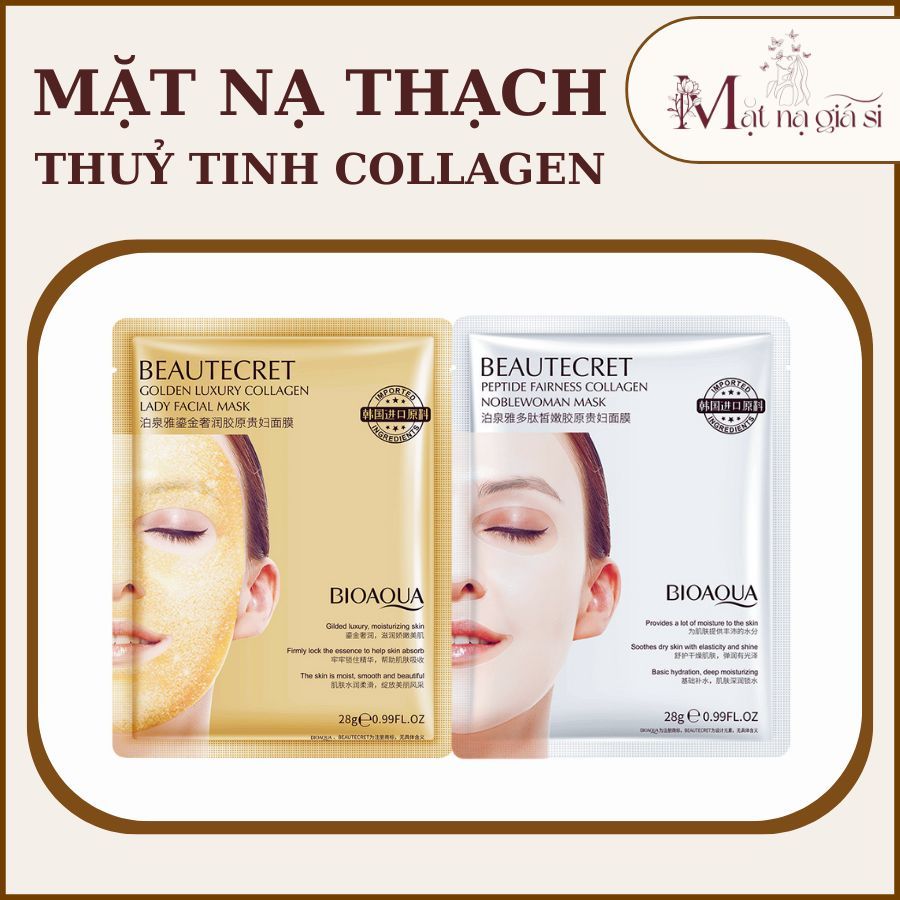 (Giá Sĩ)1 Miếng mặt nạ thạch collagen trong suốt - mặt nạ thuỷ tinh cấp ẩm dưỡng trắng cho da mặt