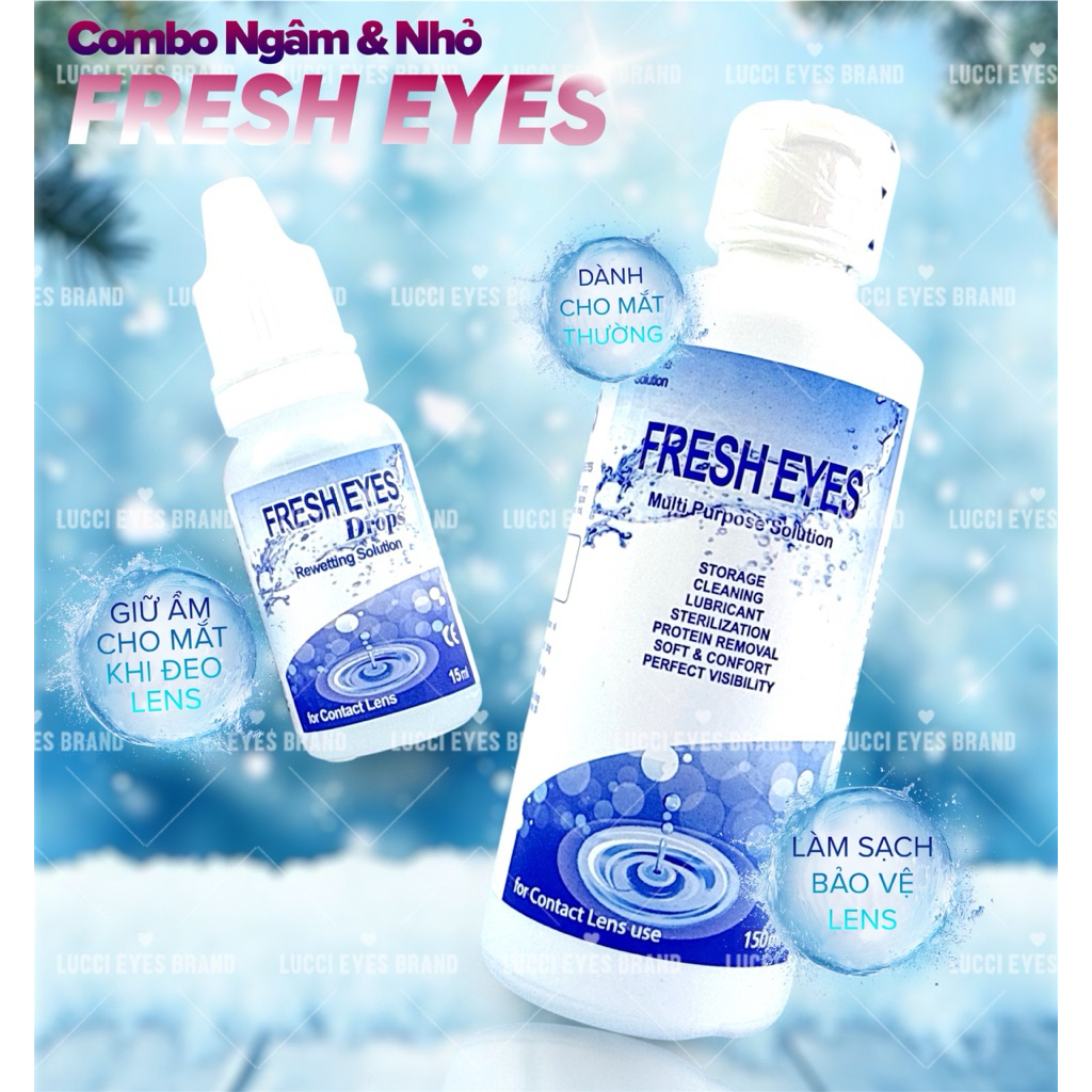 COMBO nước ngâm và Nhỏ mắt FRESH EYES
