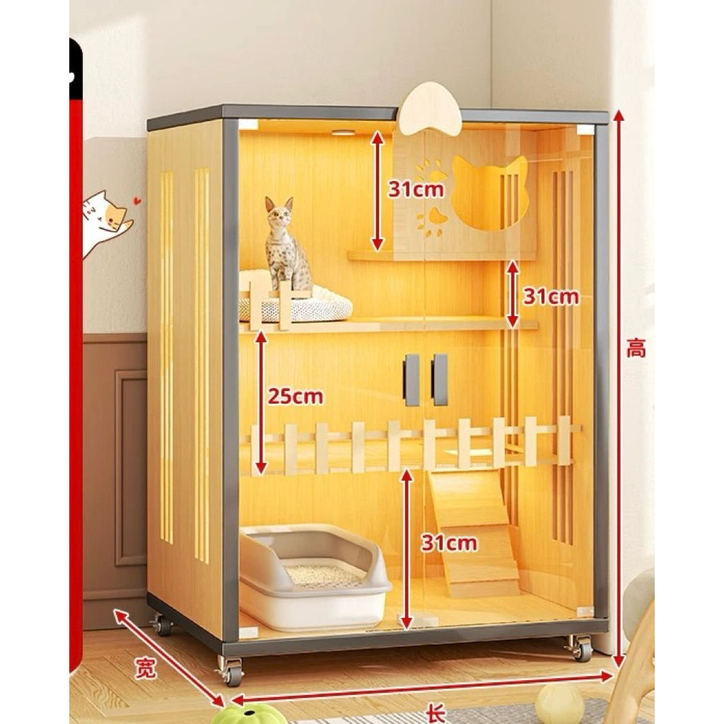 villa nhà mèo bằng gỗ mdf