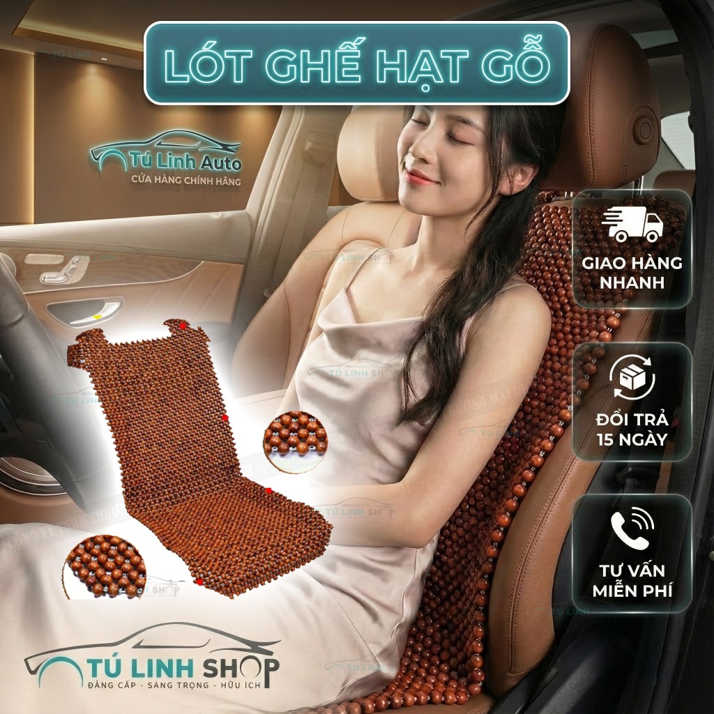 Lót hạt gỗ cho ghế ô tô và ghế văn phòng