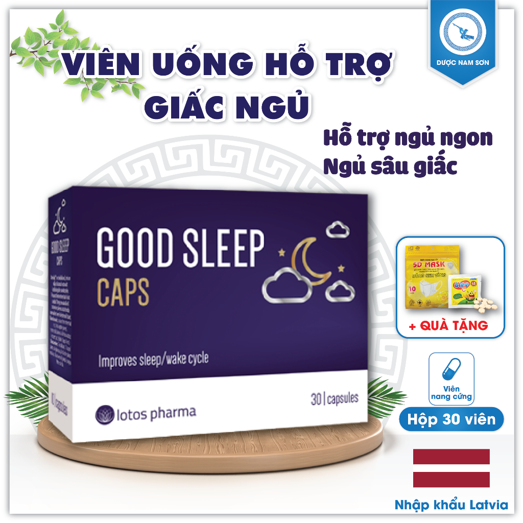 [CHÍNH HÃNG] Good Sleep Caps Viên uống Hỗ Trợ Giấc Ngủ, Giúp Ngủ Ngon Và Sâu Giấc (Hộp 30) - Latvia