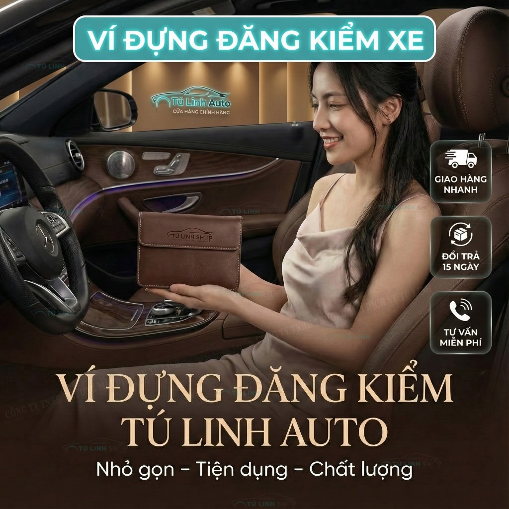 VÍ DA ĐỰNG ĐĂNG KIỂM, GIẤY TỜ Ô TÔ CAO CẤP