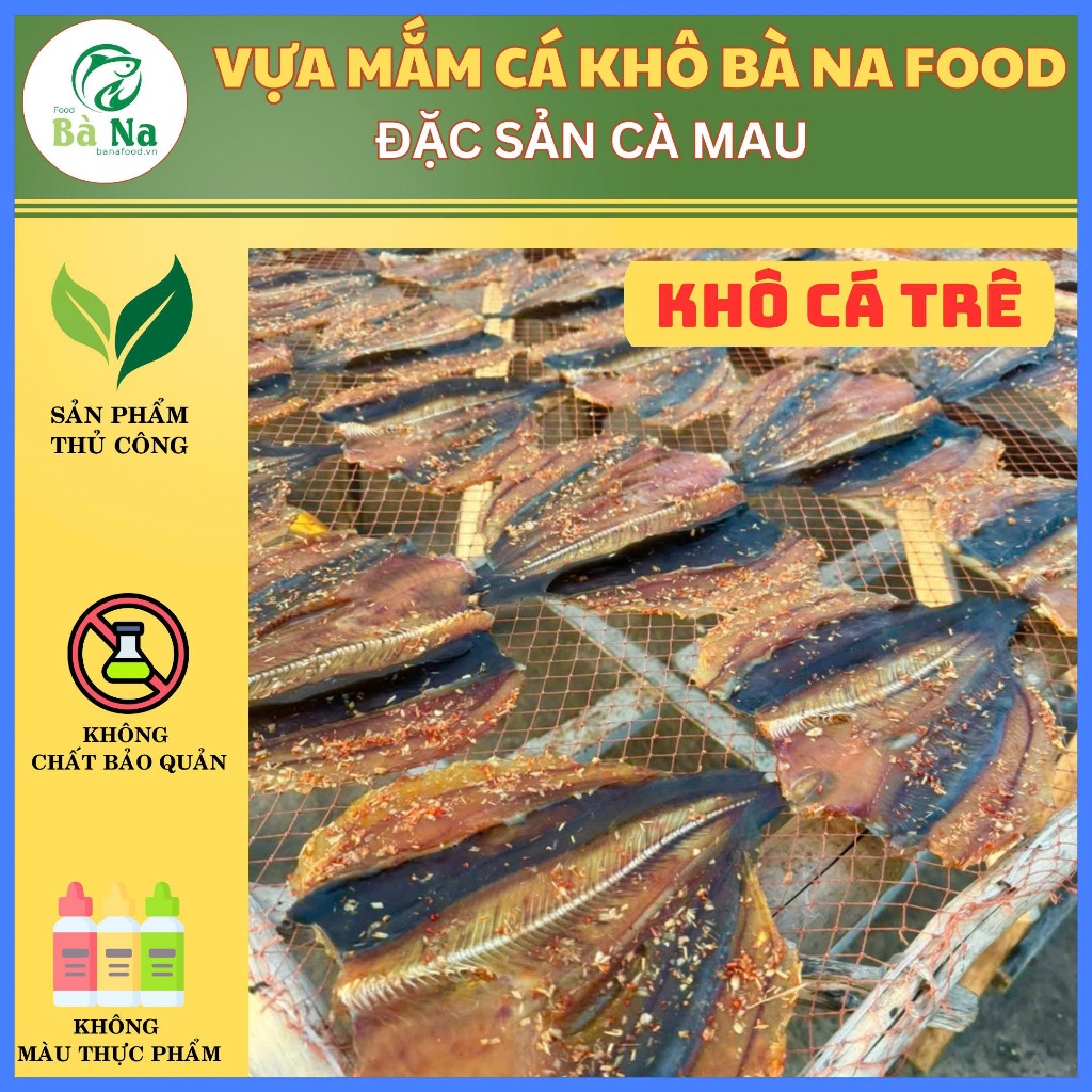 Khô cá trê đồng ướp sả ớt - Ngọt thịt thơm ngon - Cà Mau - BÀ NA FOOD