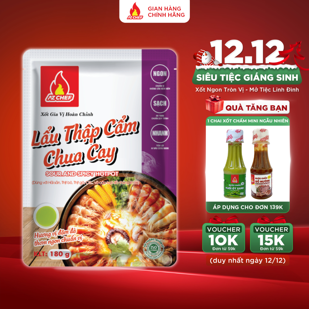 Sốt Lẩu Thập Cẩm Chua Cay 180g AZ CHEF-Thơm ngon, chuẩn vị