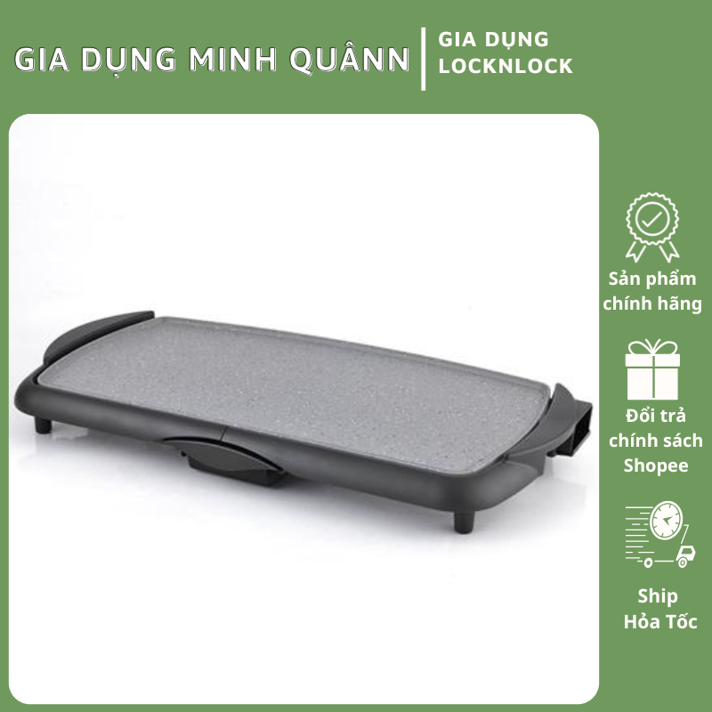 Bếp Nướng Điện LocknLock EJG262BLK – Công Suất 2000W, Chống Dính Marble