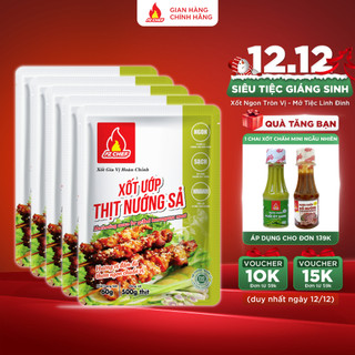  Combo 5 Gói Sốt Ướp Thịt Nướng Sả 60g AZ CHEF tặng 1 chai xốt chấm 125g ướp các loại thịt nướng hương vị đậm đà 