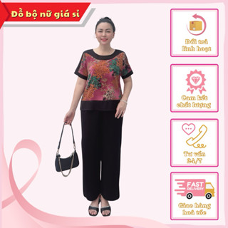  Đồ bộ trung niên Quần dài thiết kế mới hiện đại  dễ mặc chất lụa Mango cao cấp mềm mượt  thoải mái quần có túi sâu 